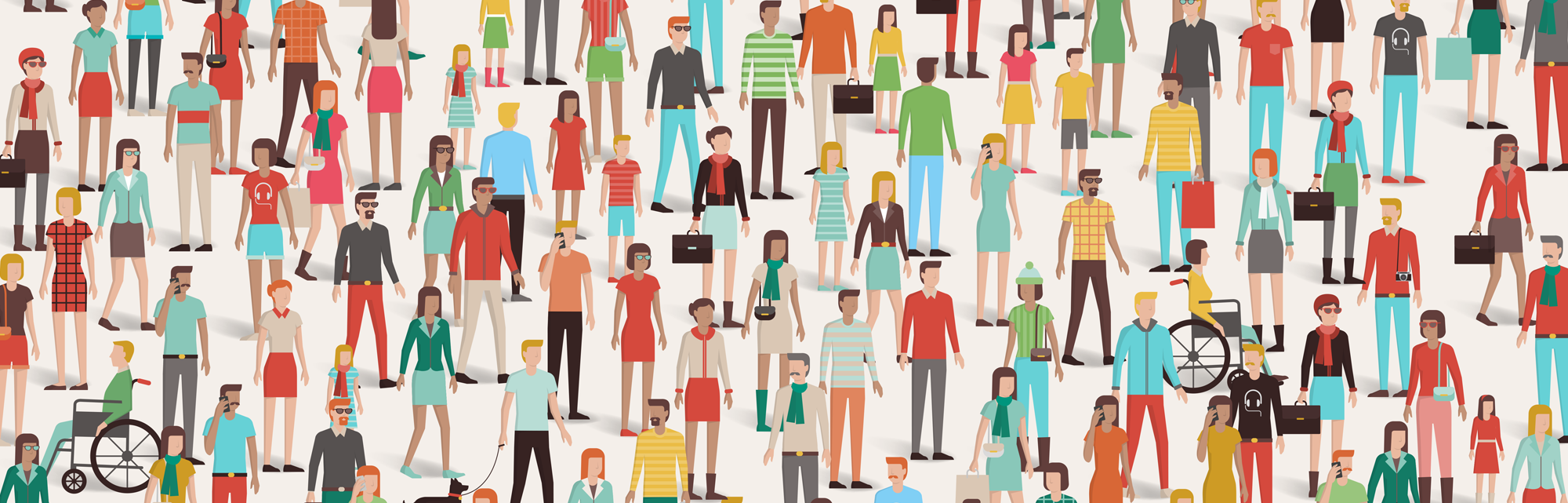 Animated crowd gathering